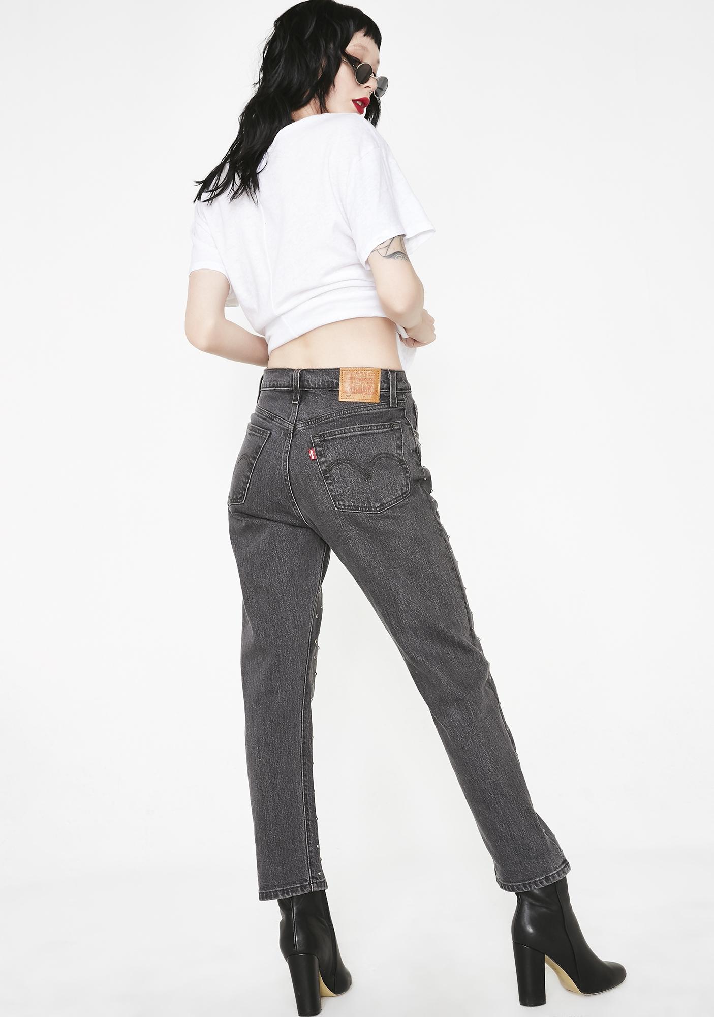 levi's 501 cropped black jeans