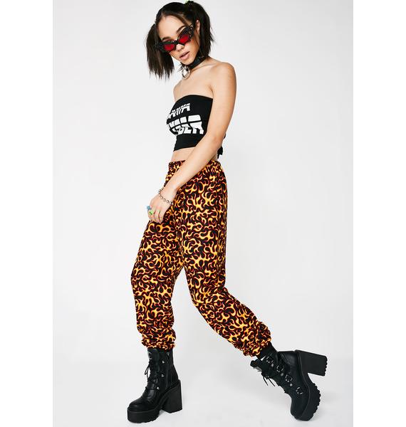 fire print joggers