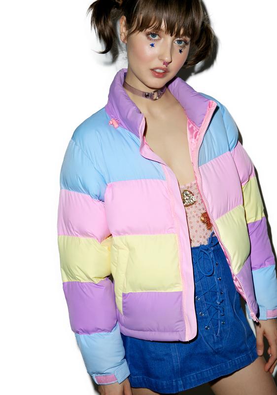 pastel puffer jacket