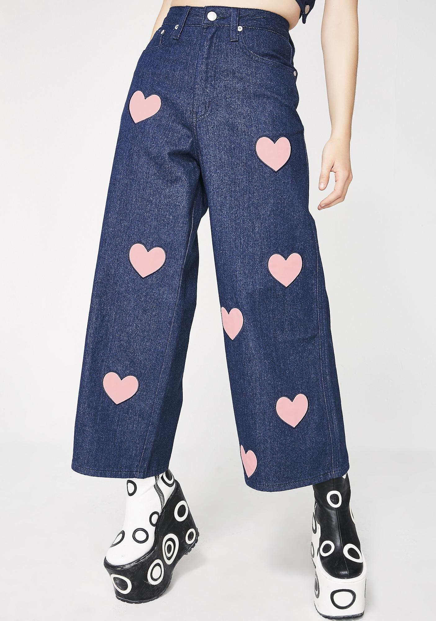 jeans with heart cut out