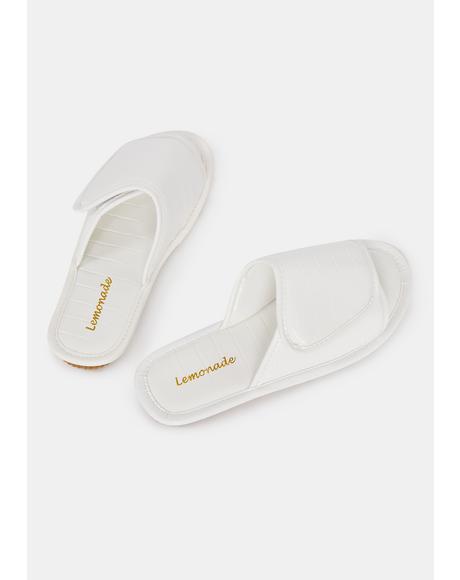 all white kappa slides