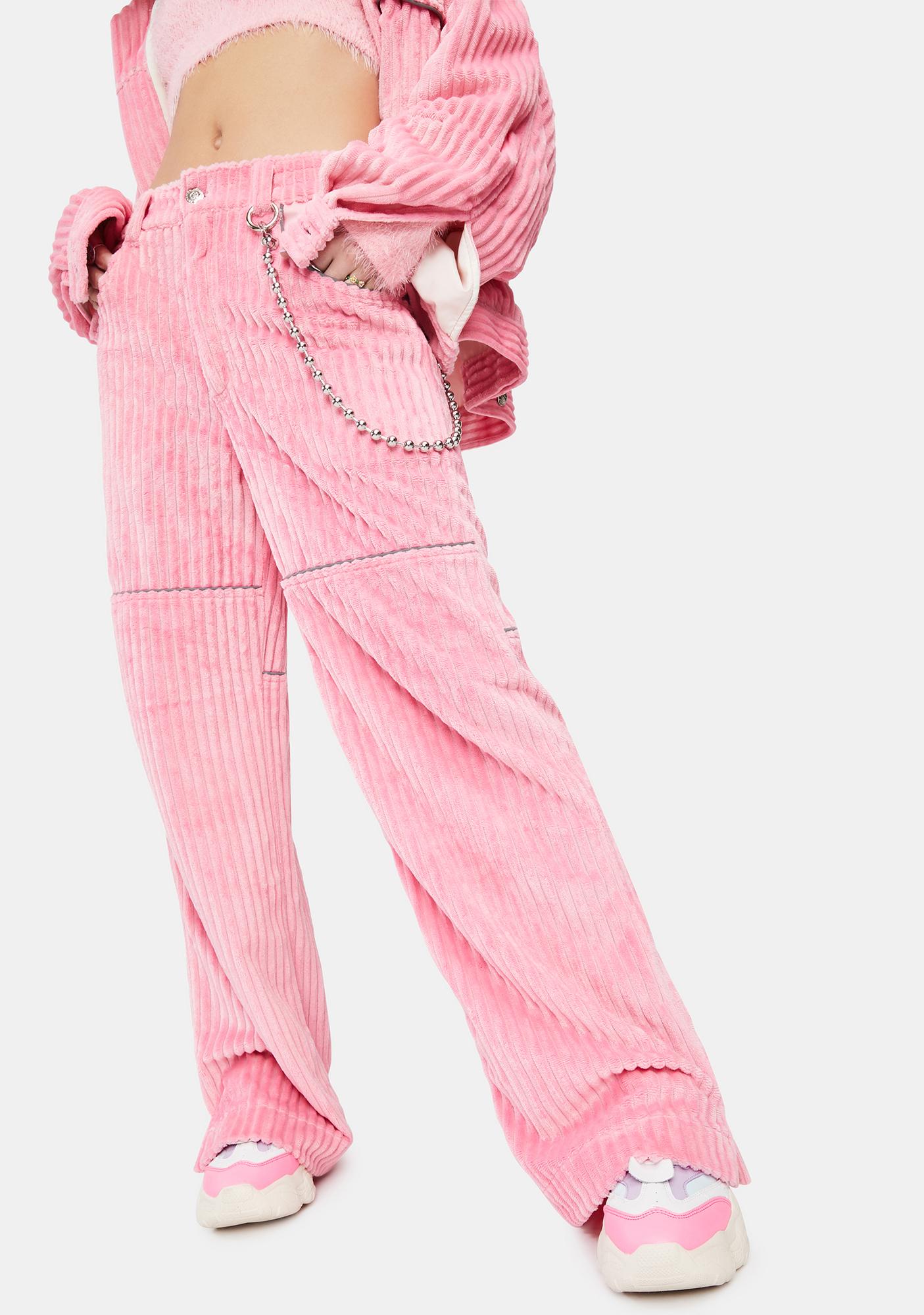 dark pink corduroy pants