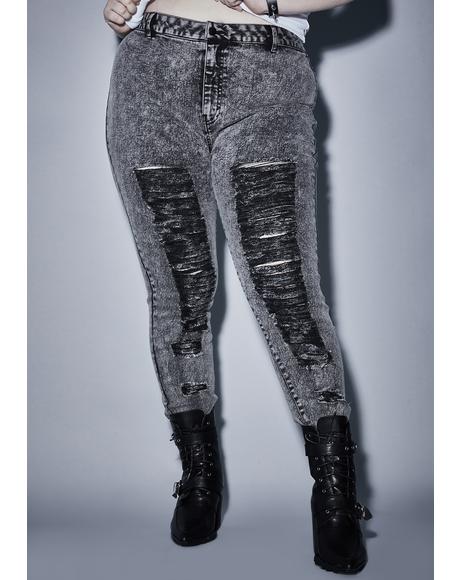 Our Anthem Of Anarchy Distressed Jeans