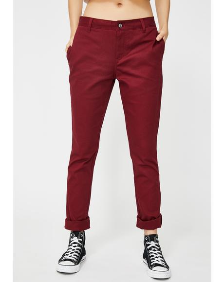 Burgundy Original Skinny Leg Everyday Pant