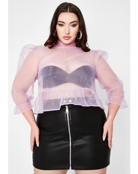 Purp Legit Blurred Lines Organza Blouse