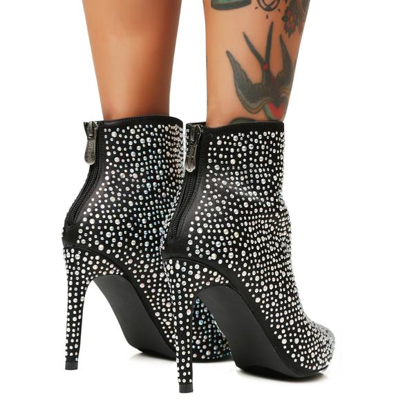 Black Rhinestone Ankle Boots Dolls Kill