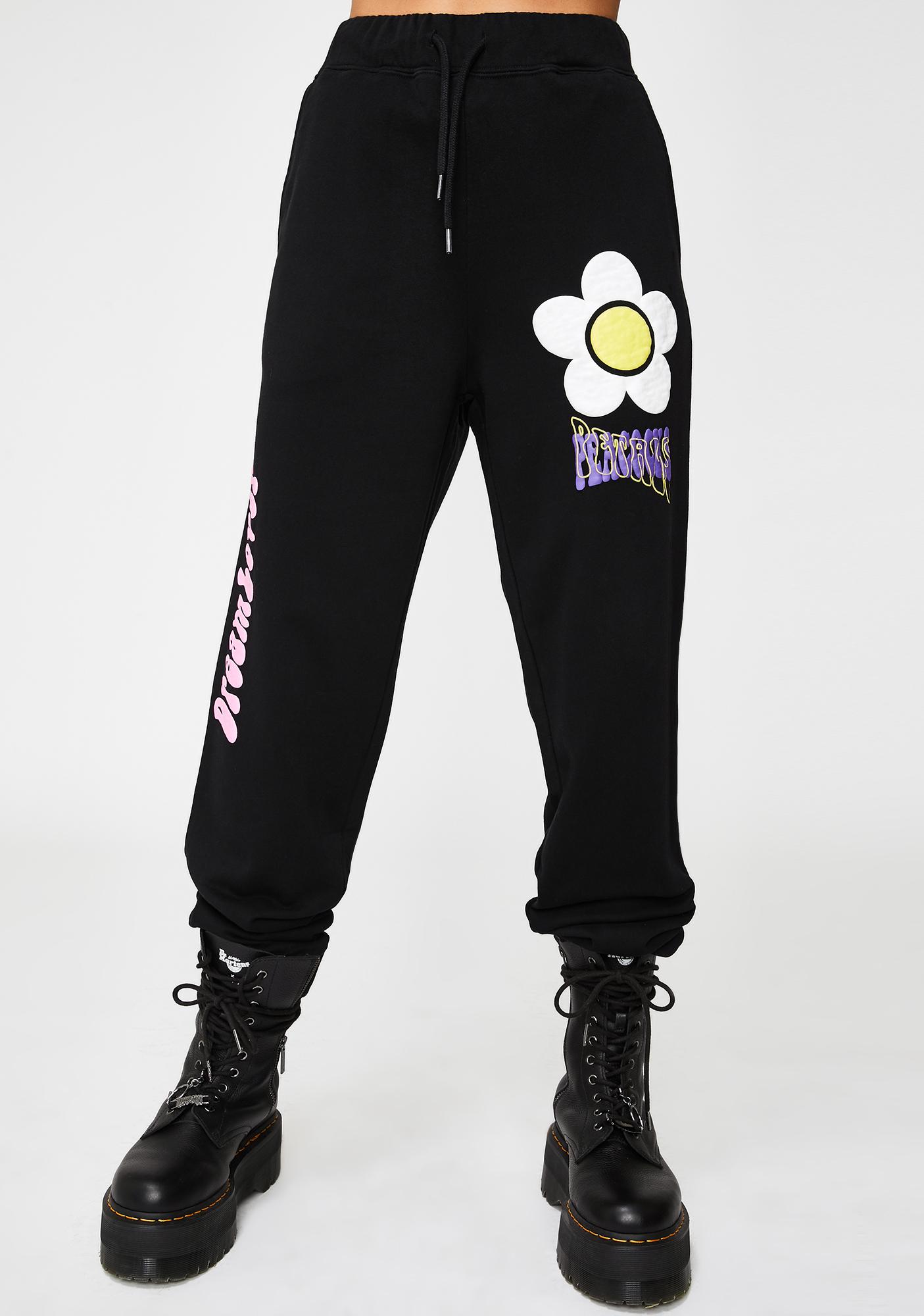 nike embroidered flower sweatpants