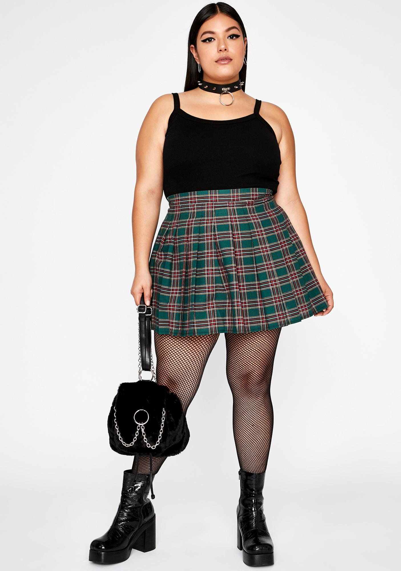 Plus Pleated Plaid Mini Skirt | Dolls Kill