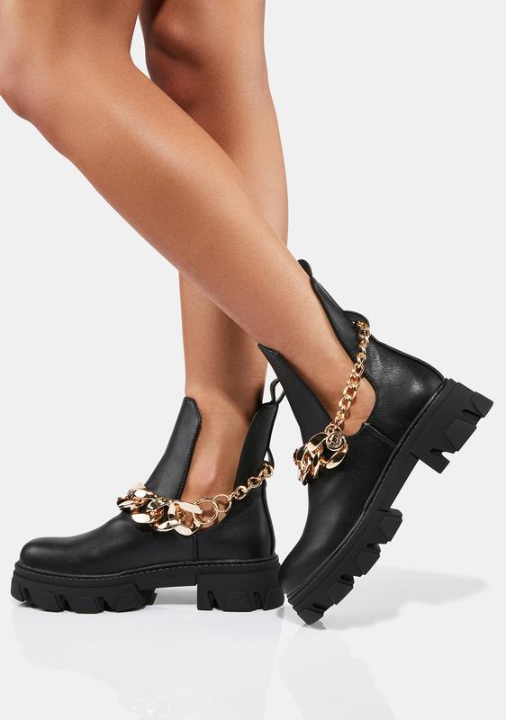 chain ankle boots
