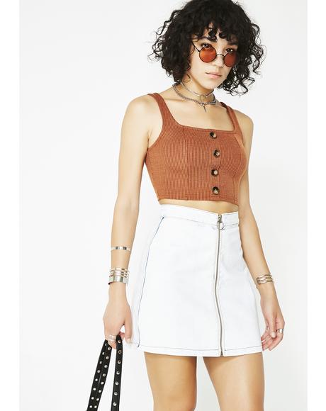 Not Going Back Denim Skirt