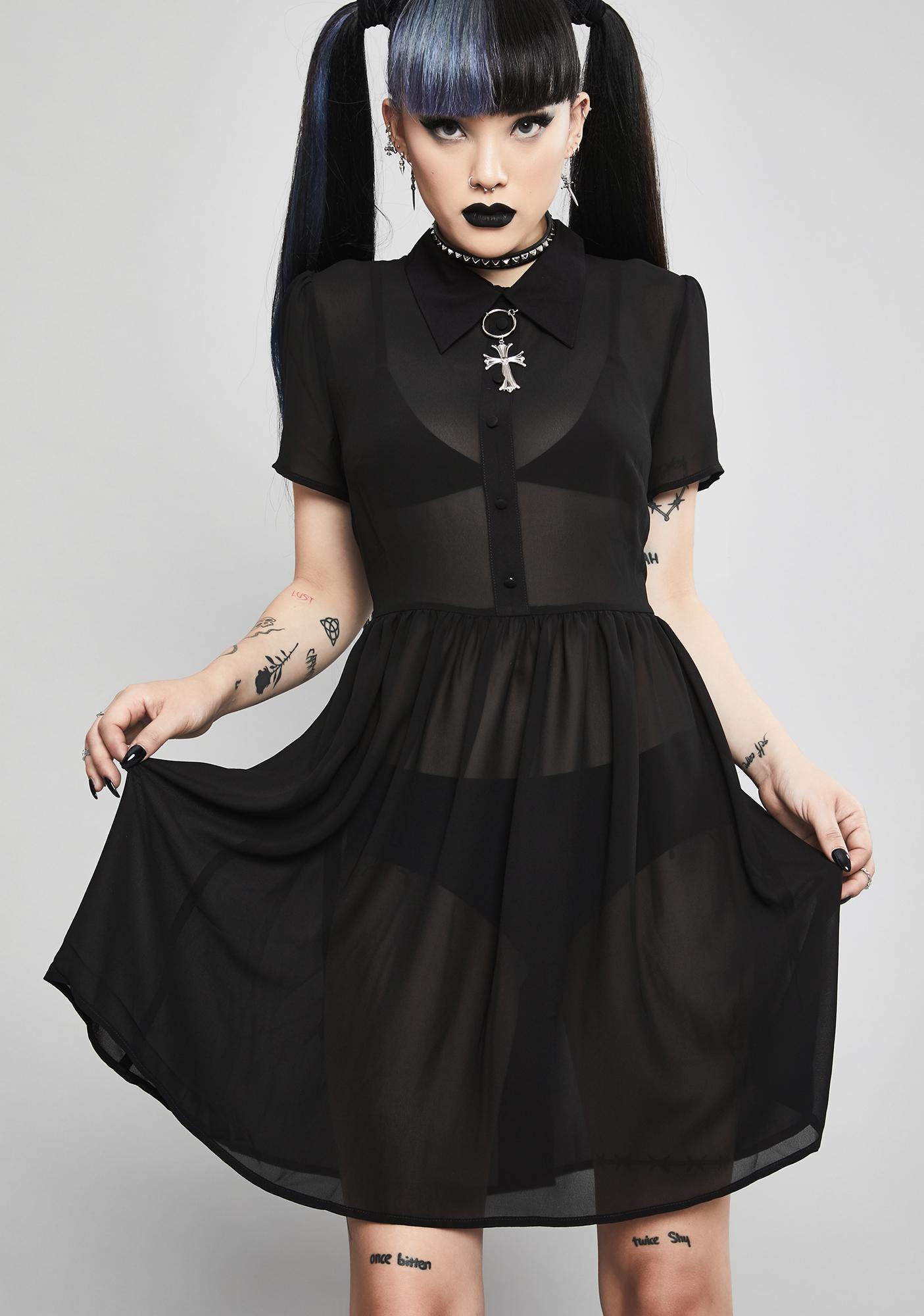 black dress doll