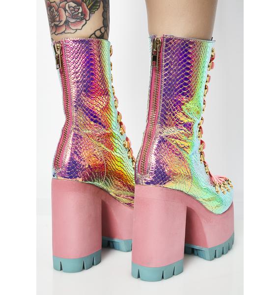 snake platform booties