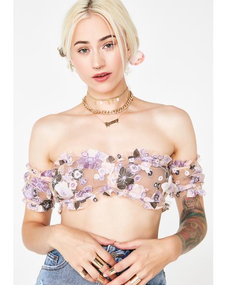 Flower Child Embroidered Bra Top