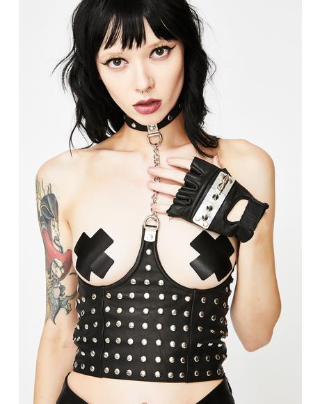 Rev It Up Leather Chain Top