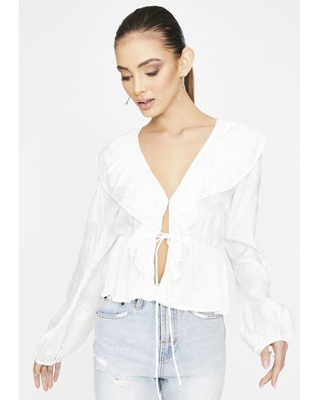 Ivory Diar Ruffle Top