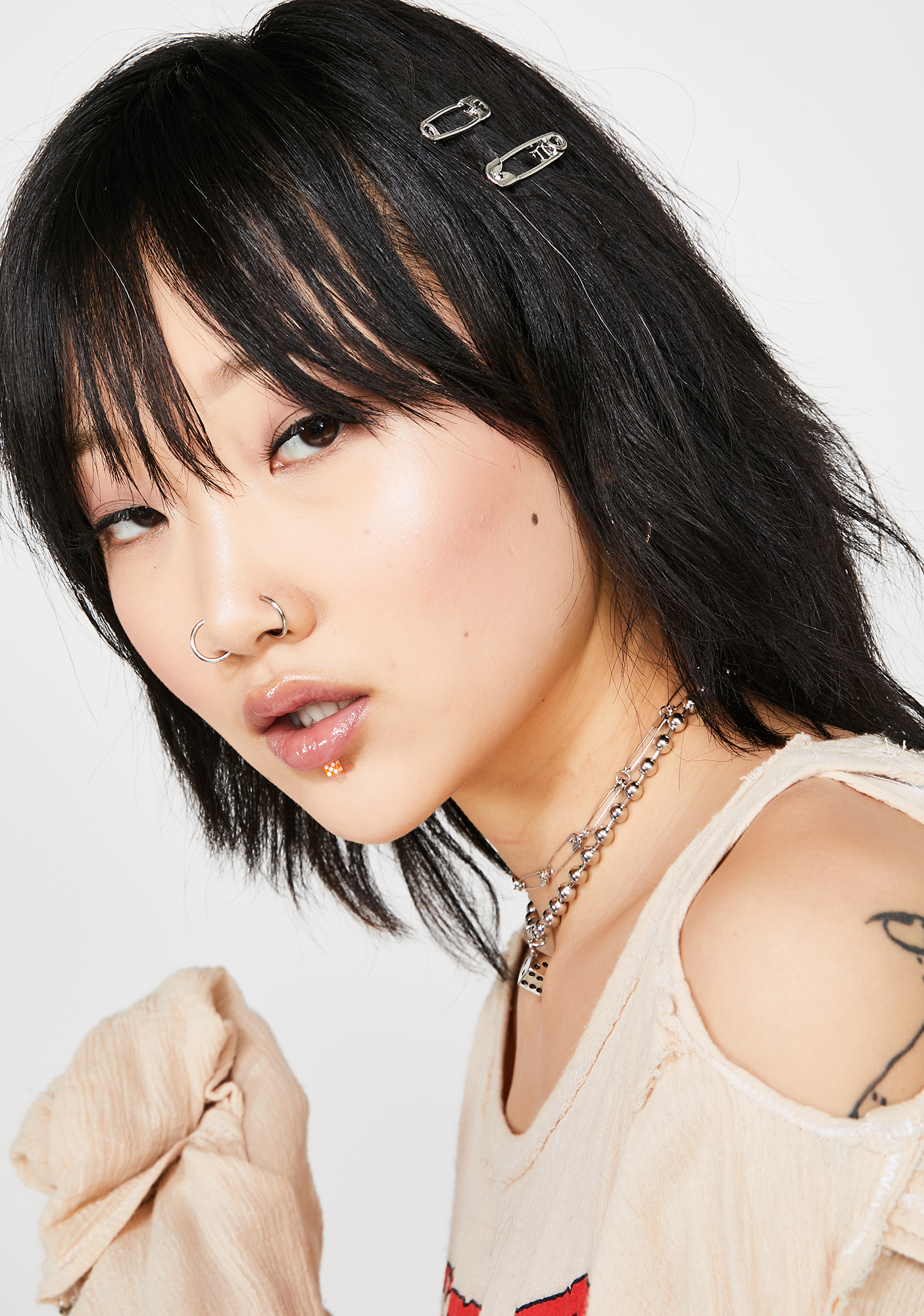 Silver Tone Safety Pin Hair Clip Dolls Kill