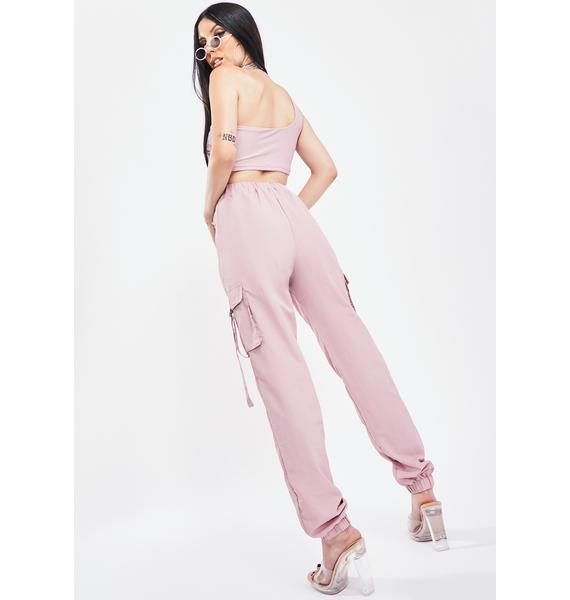 blush pink jogger set