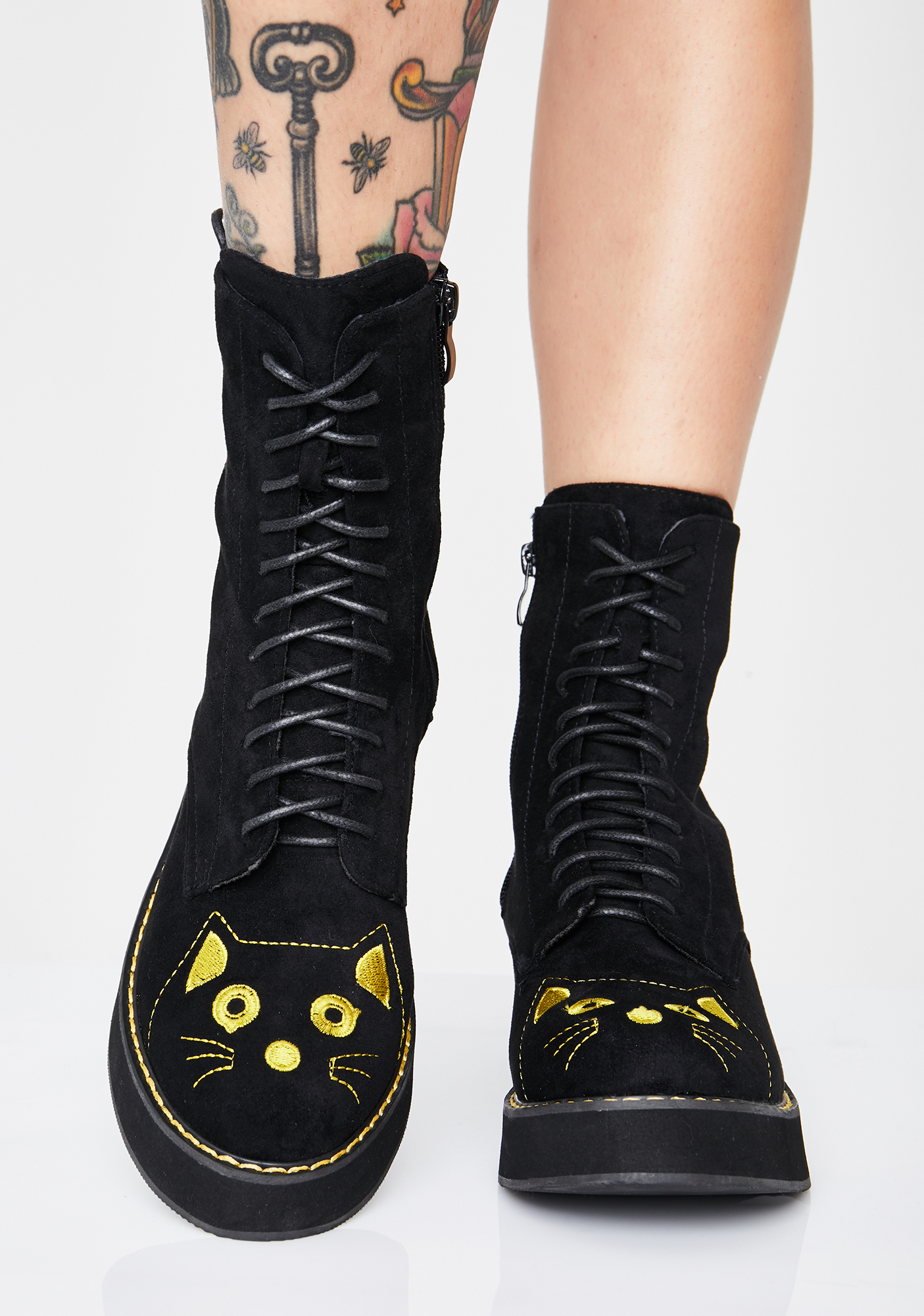 Koi Footwear Felix Cat Face Ankle Boots Dolls Kill