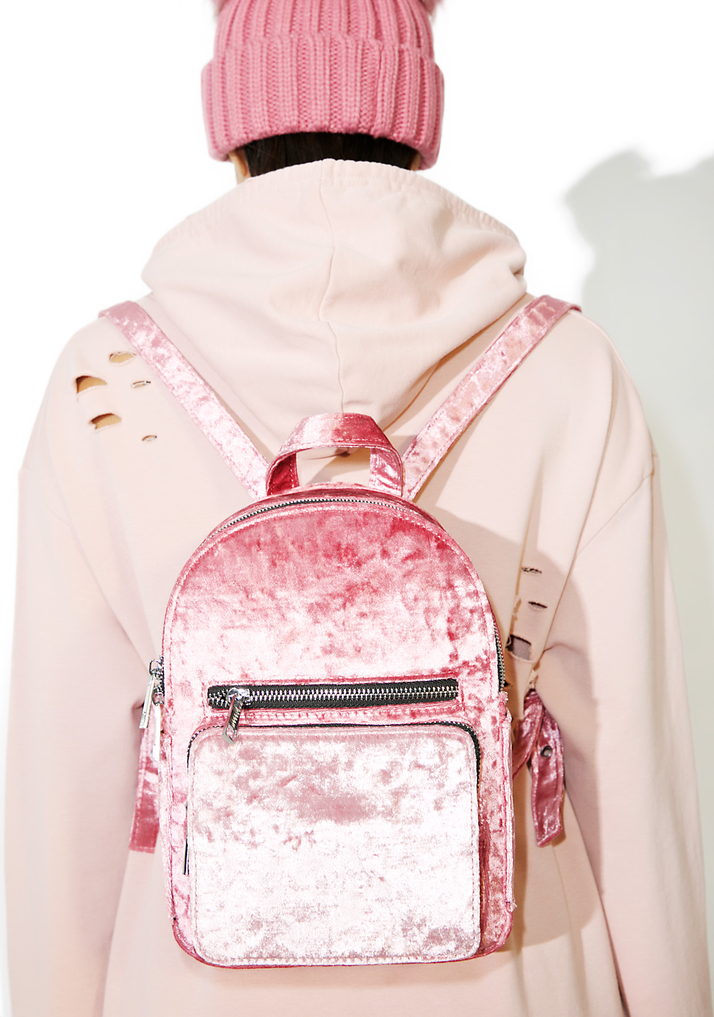 Pink Velvet Mini Backpack Dolls Kill