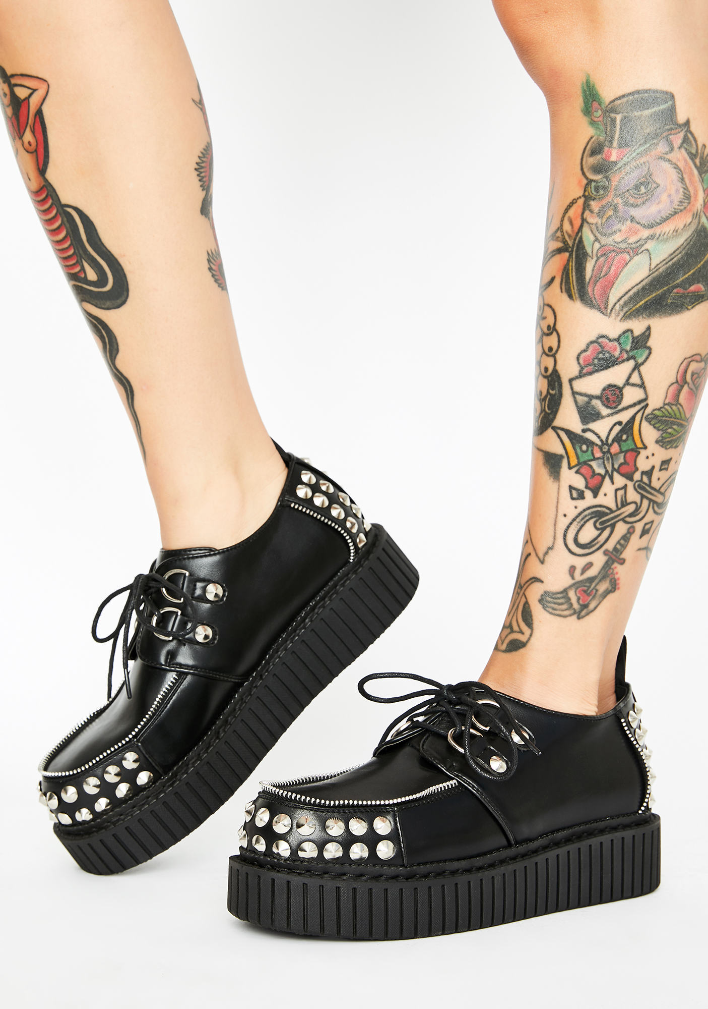 Lamoda Keepin' It Real Studded Creepers Dolls Kill