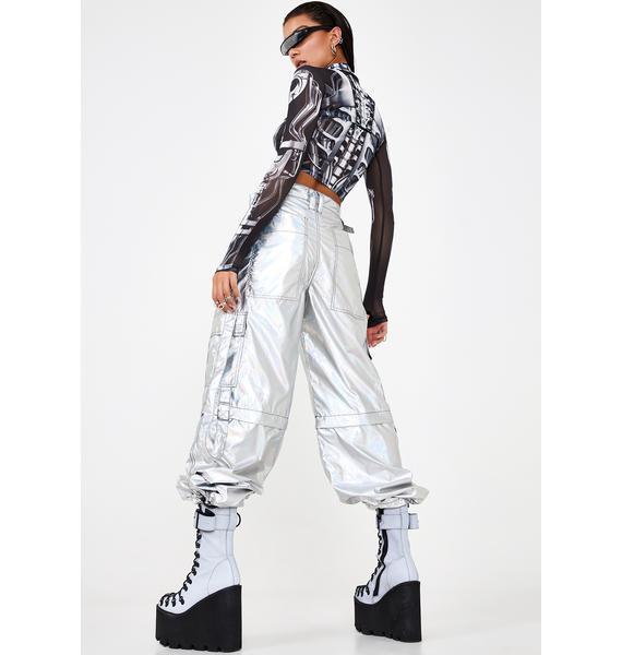 holographic cargo pants