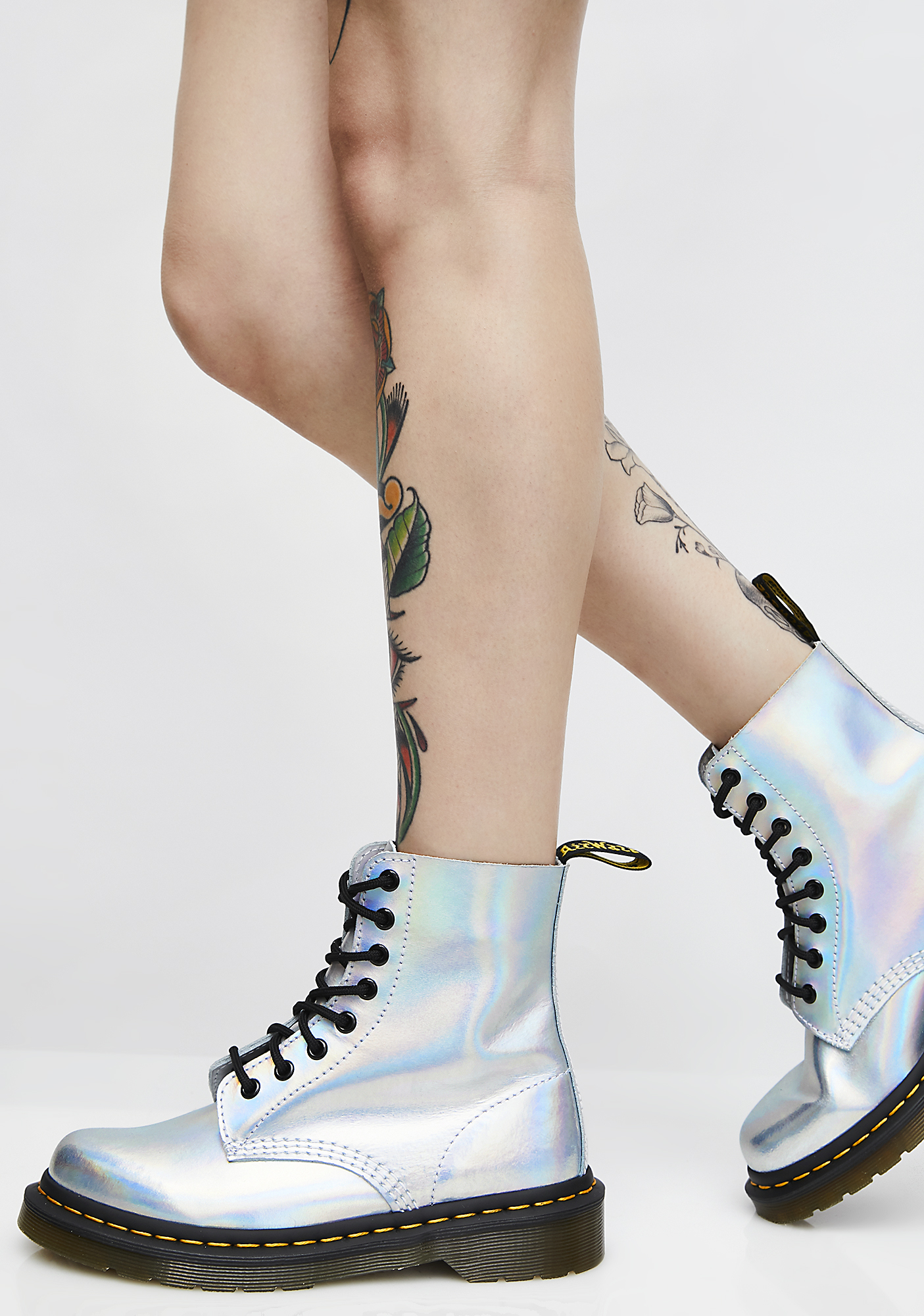 iced metallic doc martens