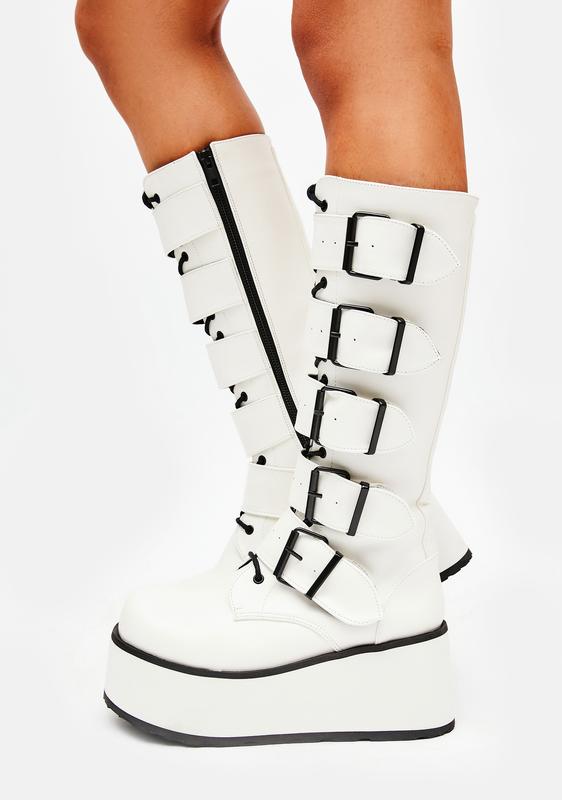 white platform boots uk