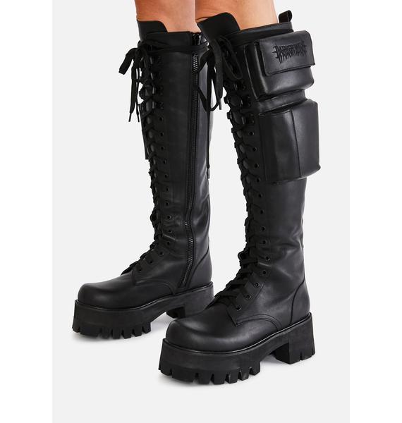 Darker Wavs Obsidian Pocket Boot Leather Black Dolls Kill