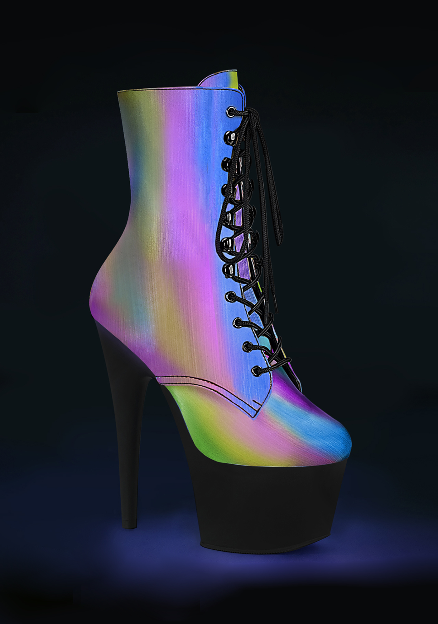 reflective platform boots