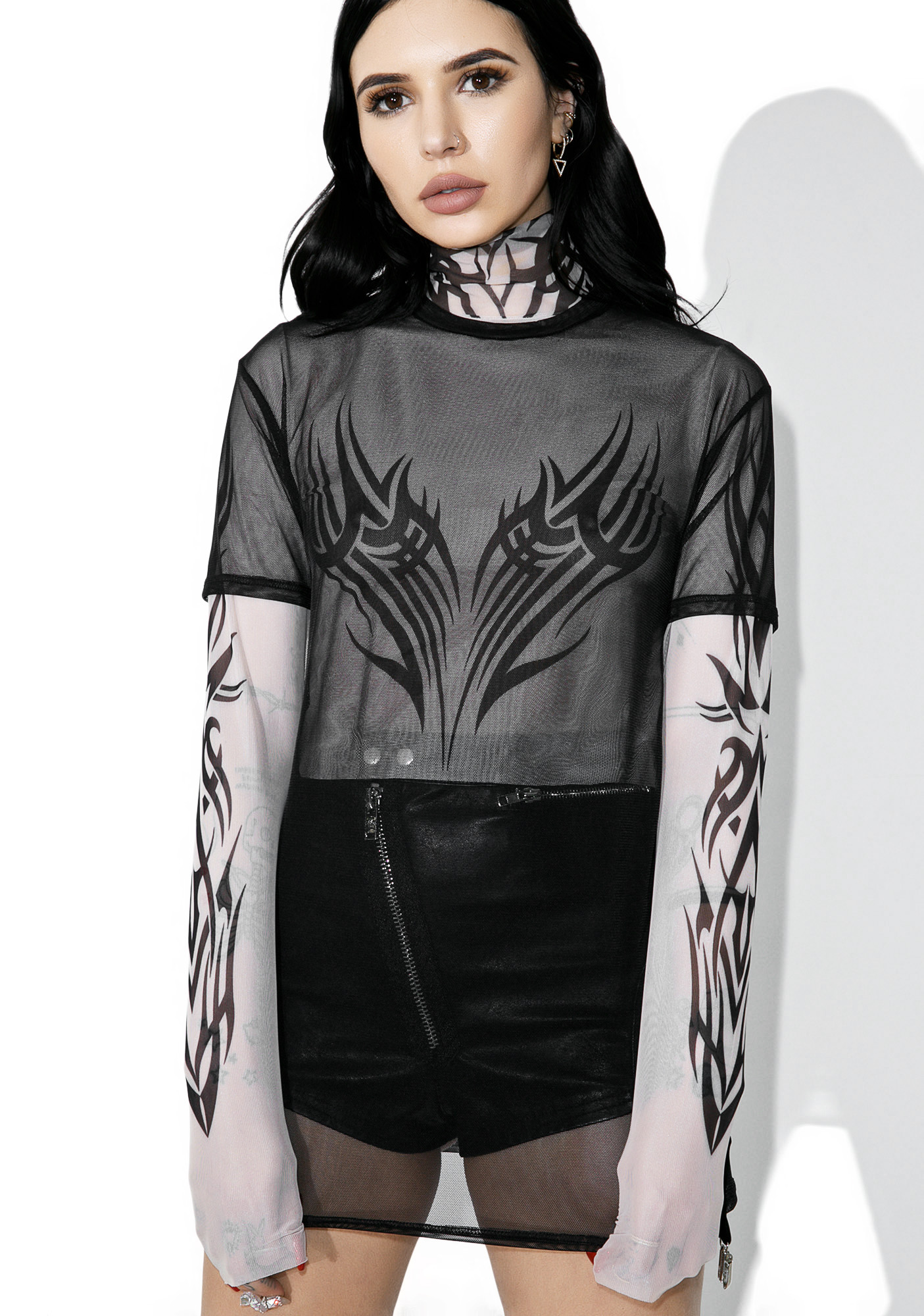 Black Mesh Top Dolls Kill