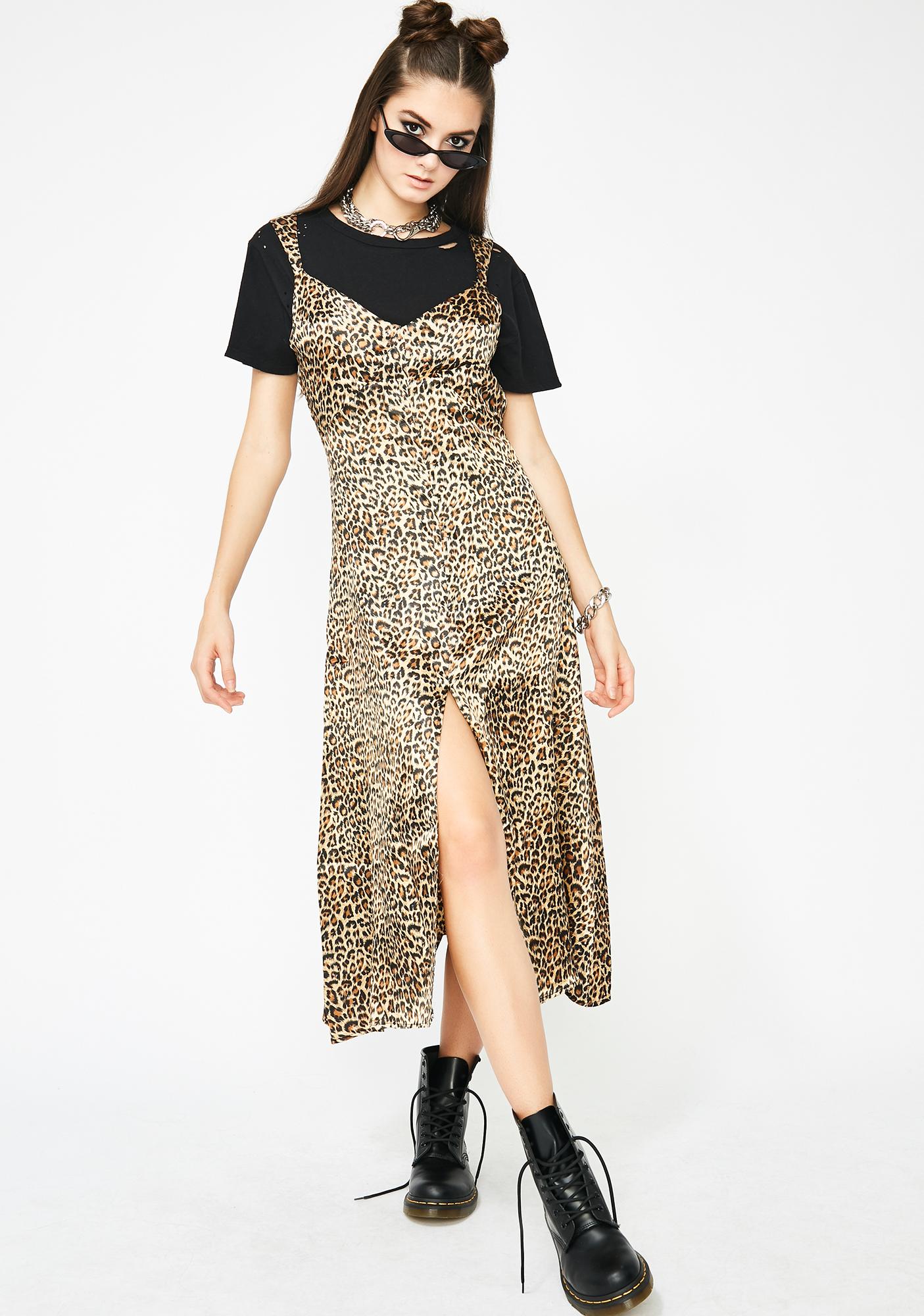 leopard maxi slip dress