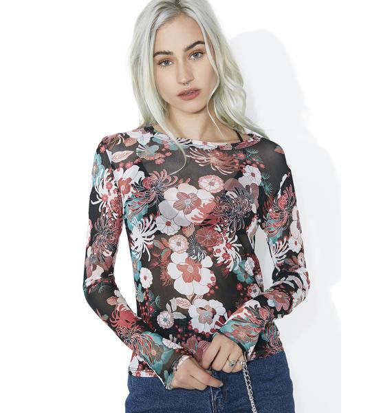 flower sheer top