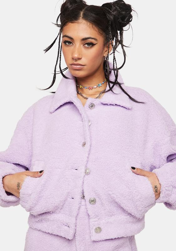 purple sherpa jacket