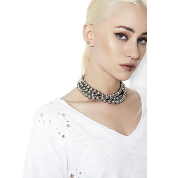 Silver ball chain choker Clearance