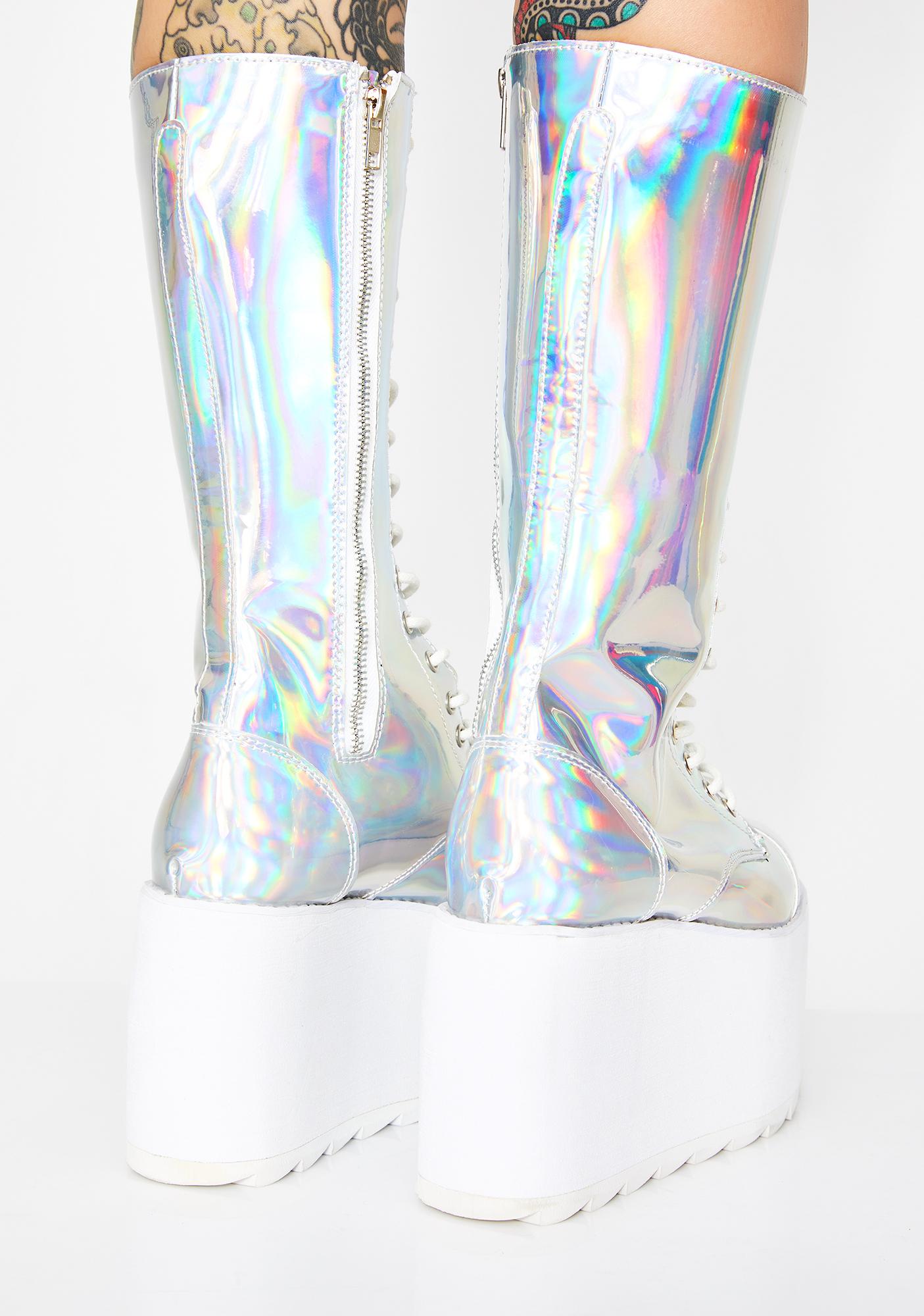 holographic rain boots