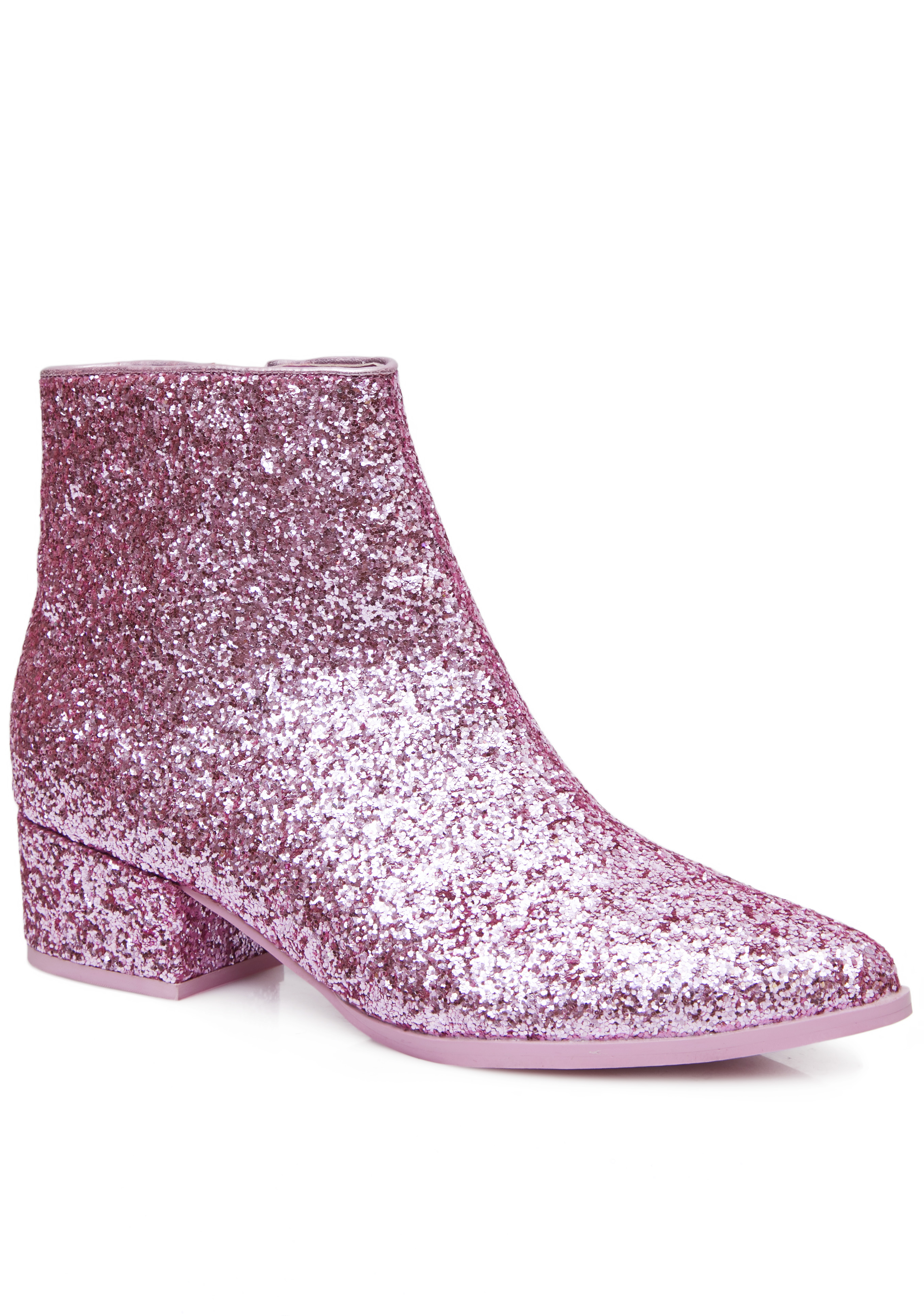 pink glitter booties