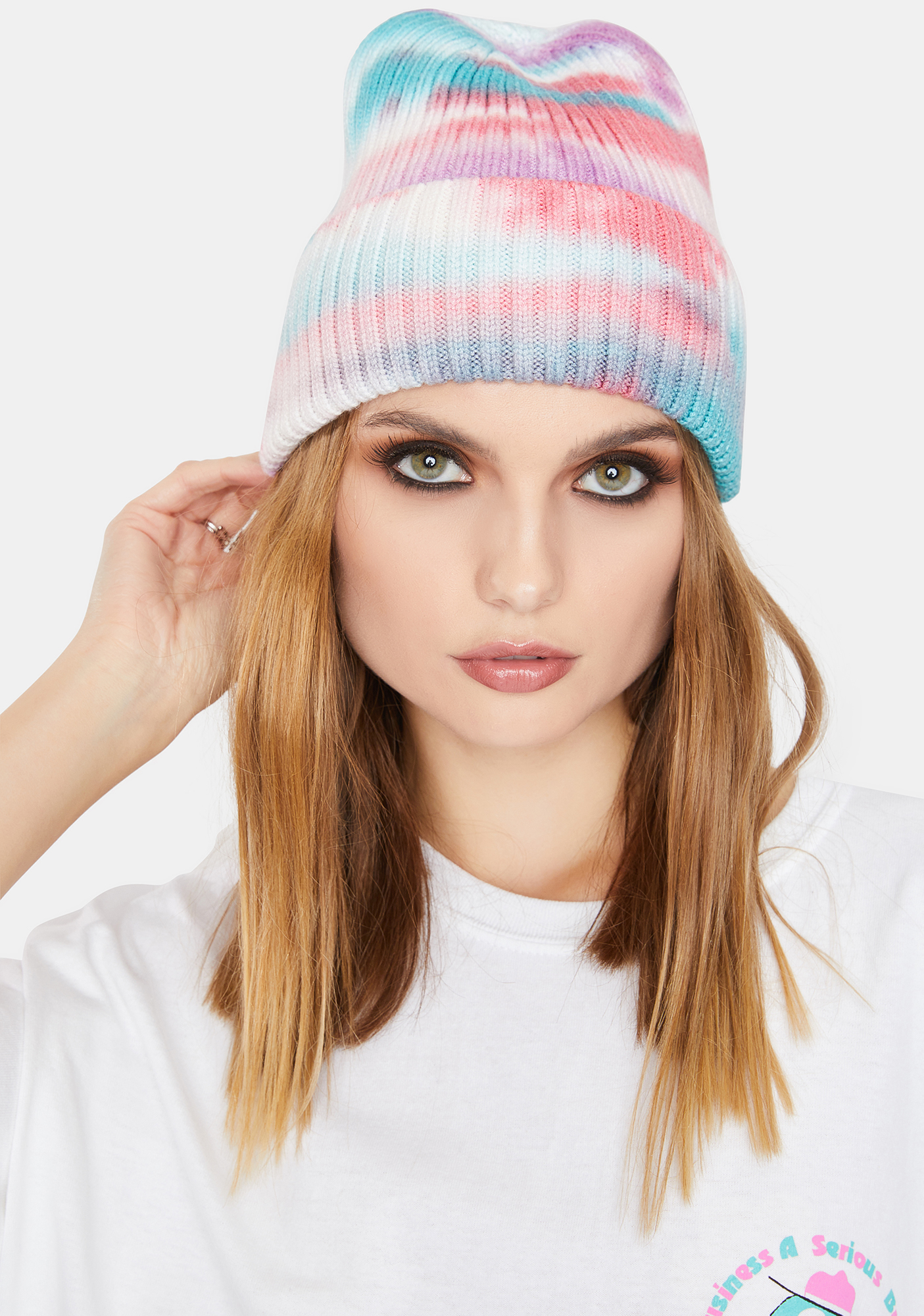To The Max Tie Dye Ribbed Beanie Dolls Kill