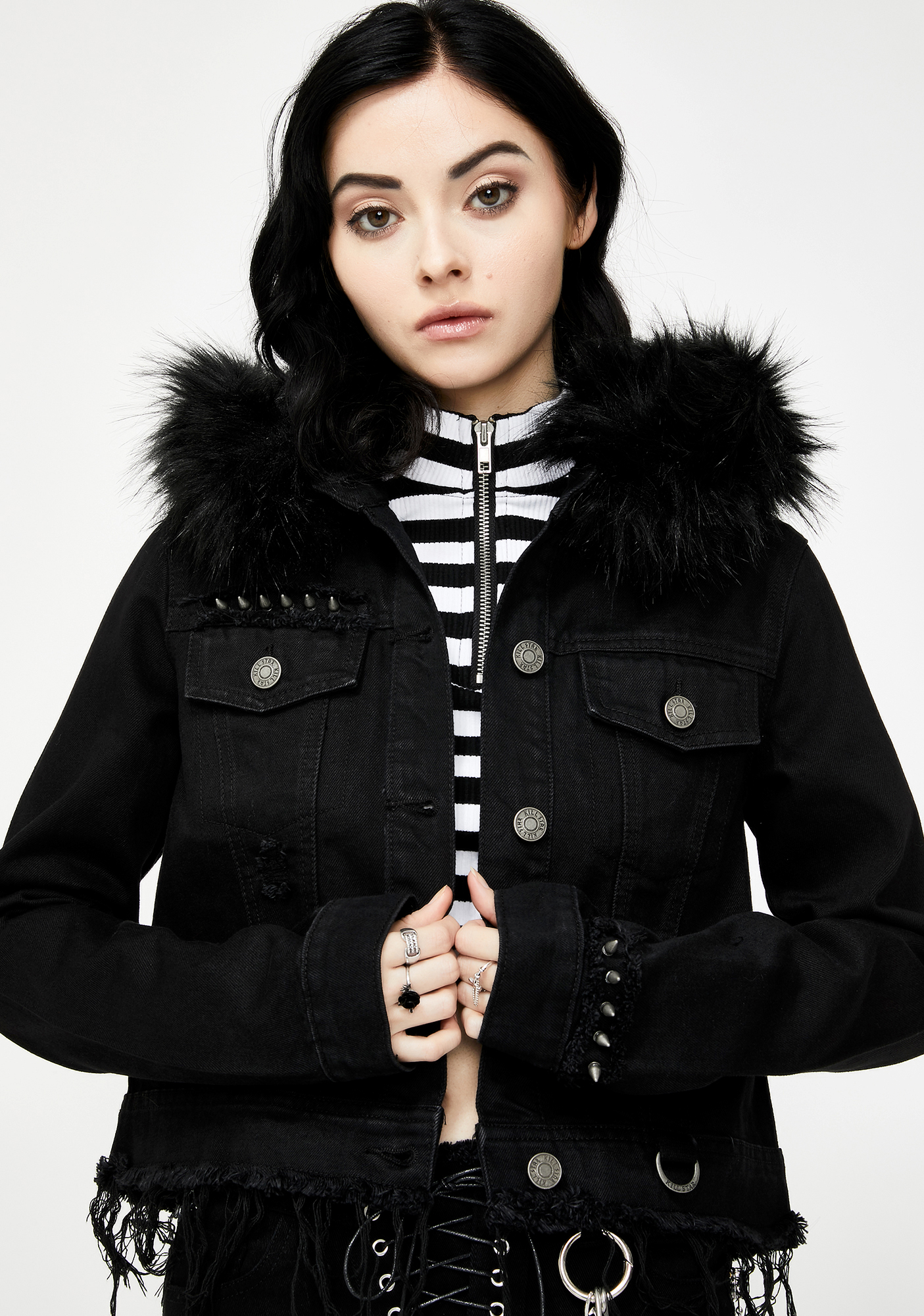 Killstar Wrecked Denim Jacket Dolls Kill