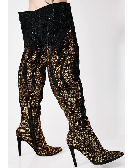 Yeezy Clear Thigh High Boots | Dolls Kill