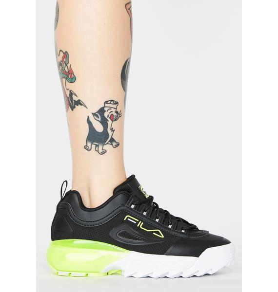 fila disruptor neon yellow