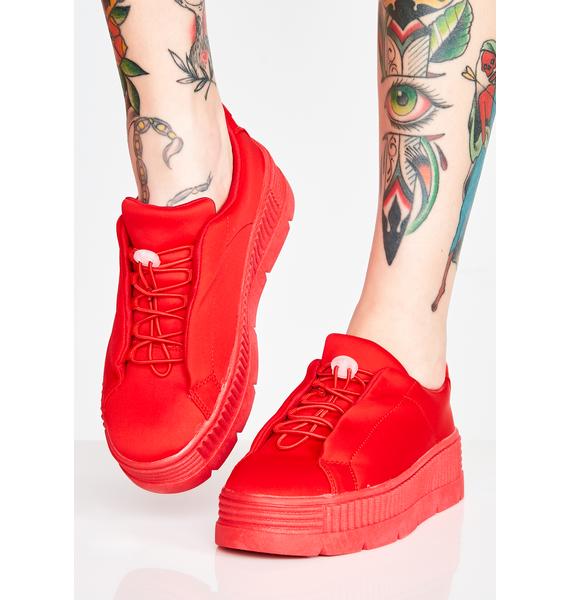 womens red platform sneakers