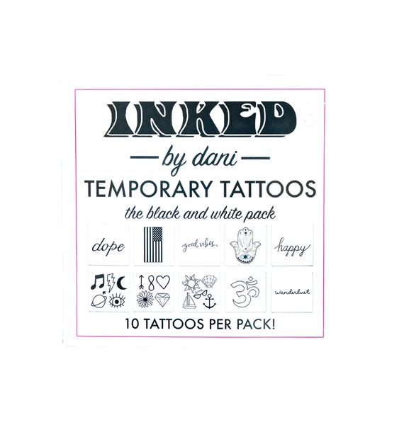 INKED by Dani Black And White Temporary Tattoo Pack Dolls Kill