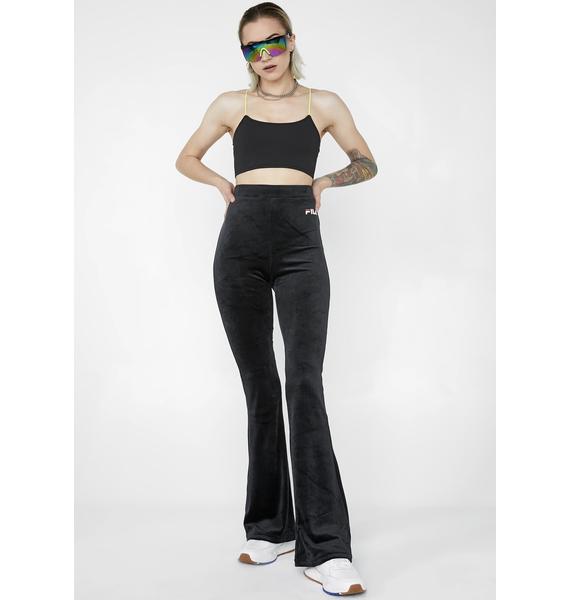 fila tonia velour flare track pants