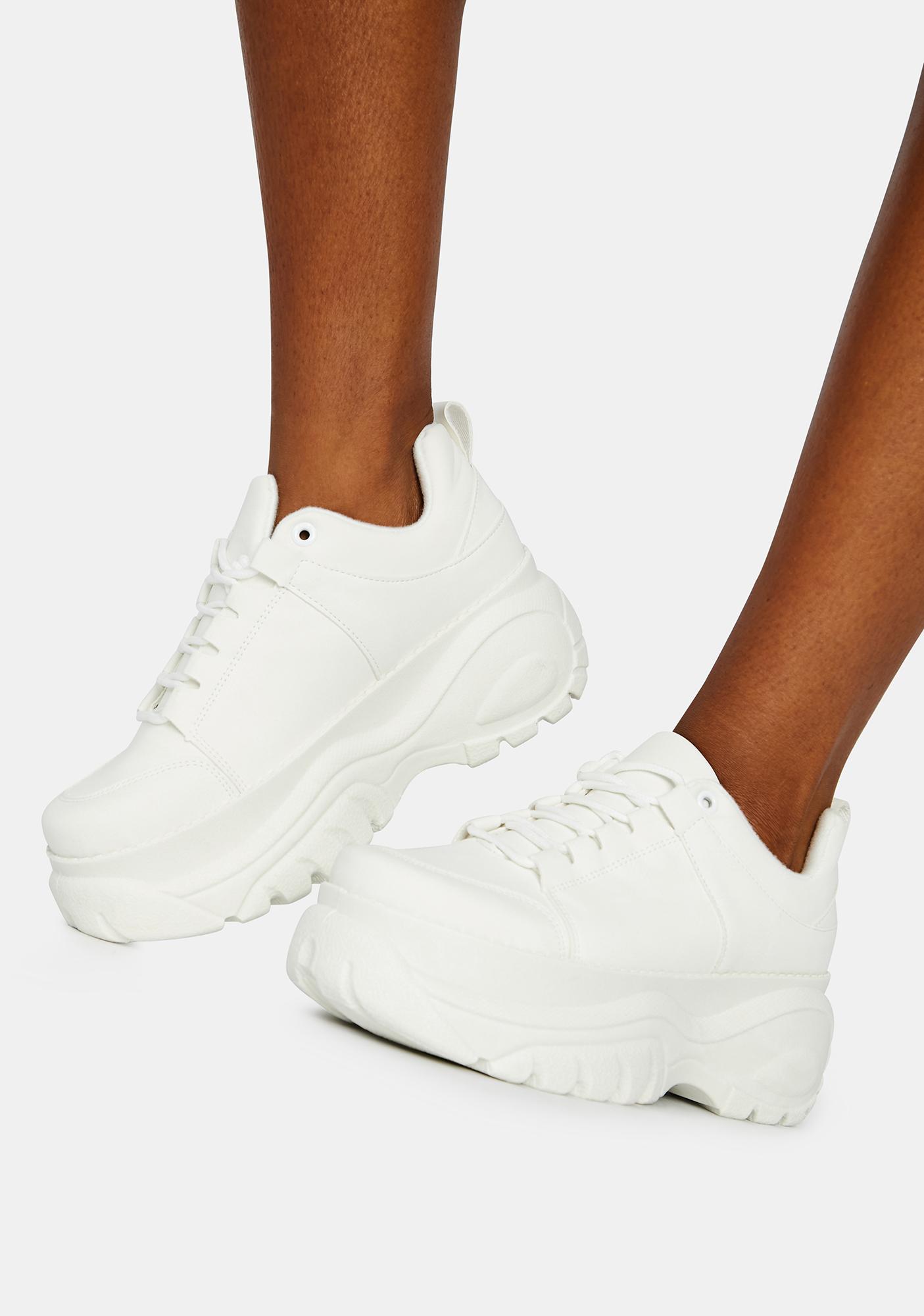 high platform sneakers white