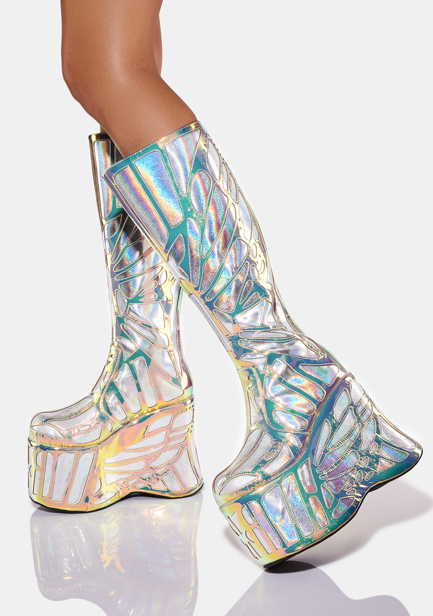 Butterfly Supreme Holographic Platform Boots
