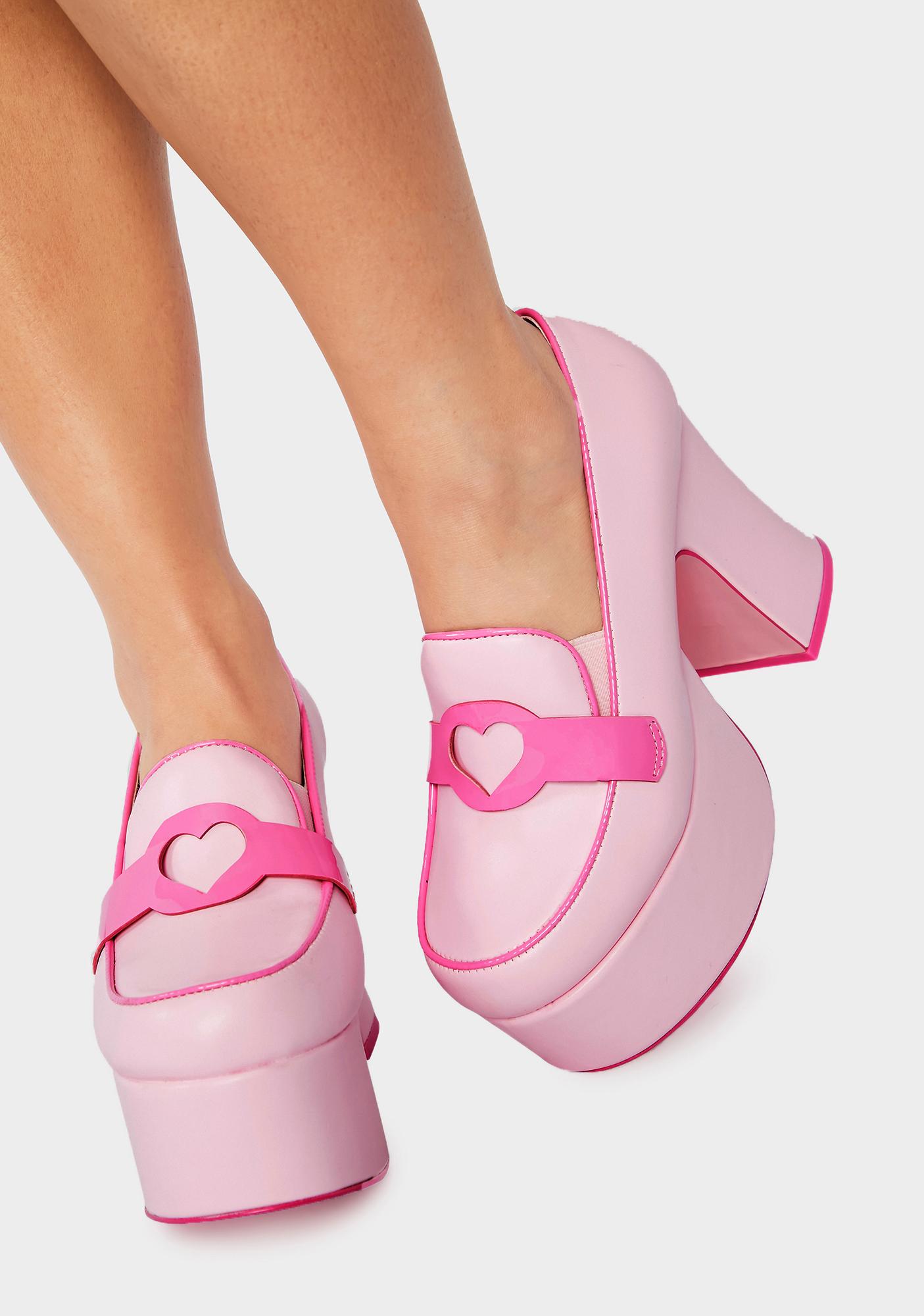 Y.R.U. Pink Deelite Platform Loafers 