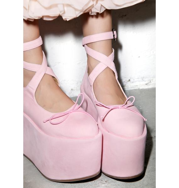 Pink Ballet Satin Platforms Dolls Kill
