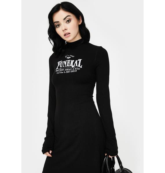 black long sleeve dress for funeral