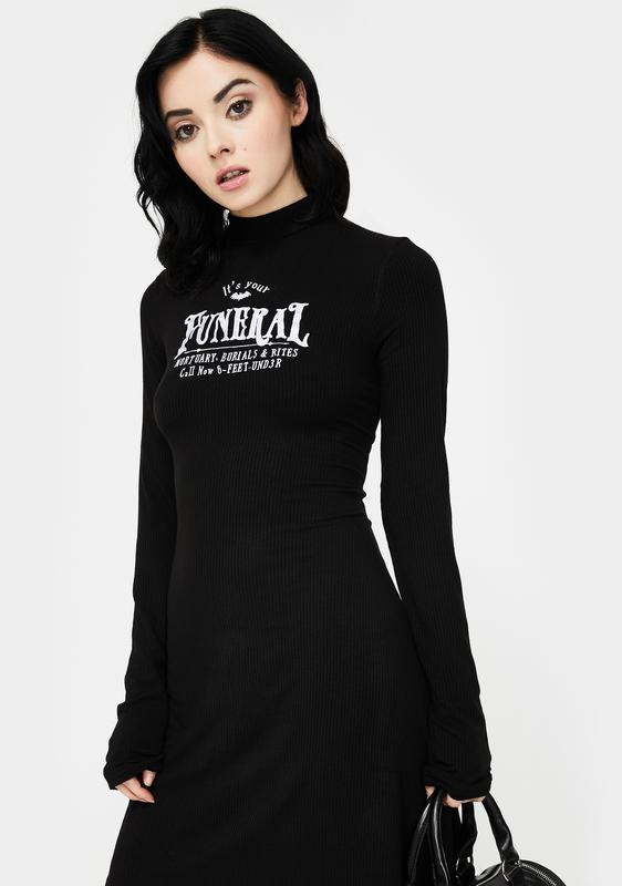 black long sleeve dress for funeral