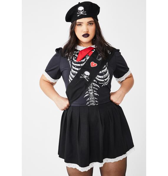 Plus Size Halloween Dolls Kill Sexy Skeleton Girl Scout Costume Dolls